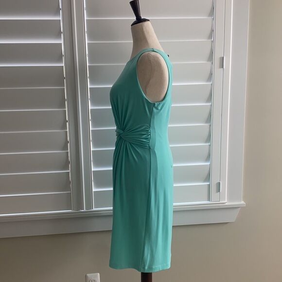 Size S light teal ruched open back dress The Limited - Picture 8 of 10